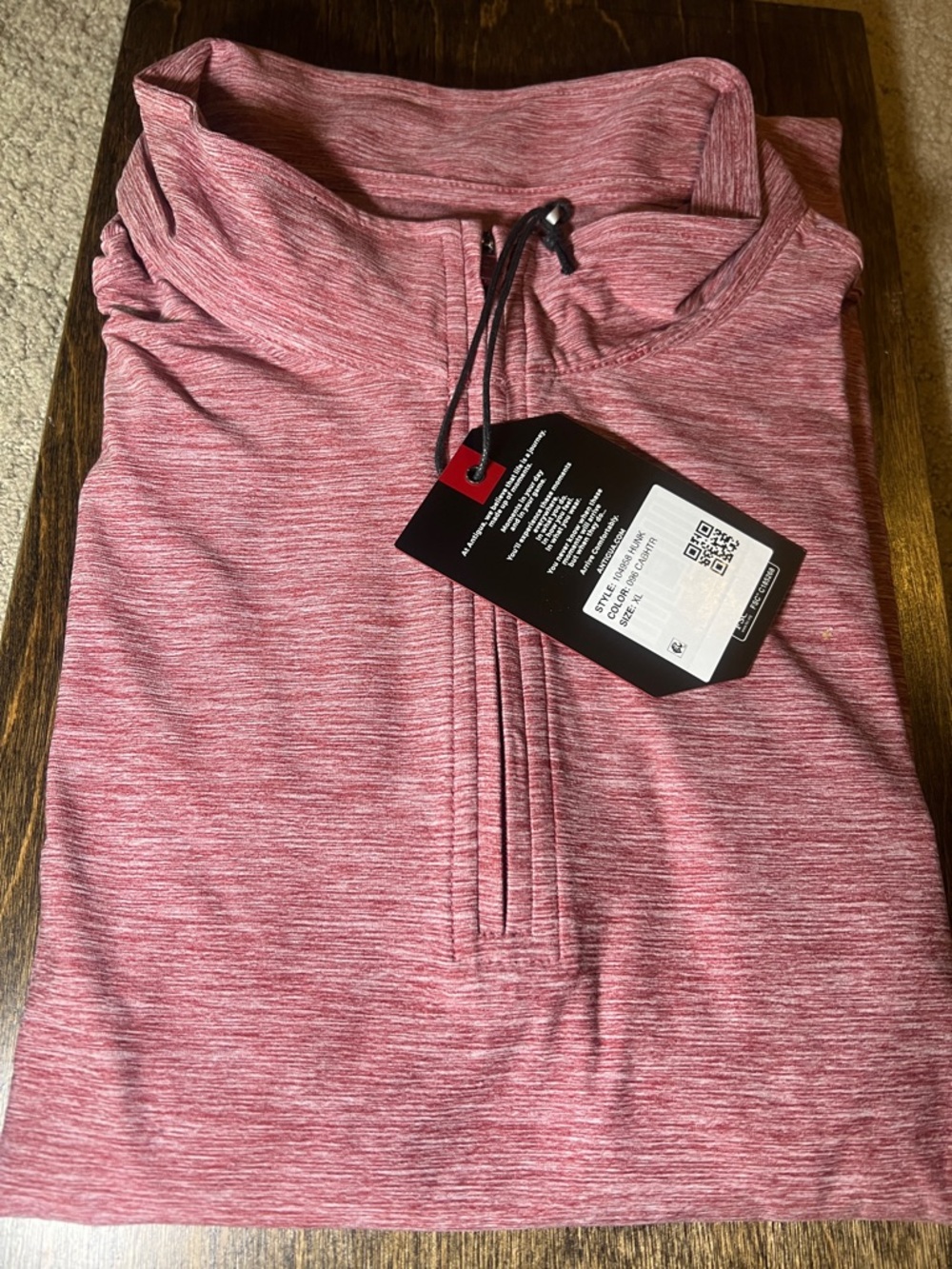 #Antigua #MEN’S Heathered Light Gray Quarter-Zip Pullover Qt:1😻size: XXL